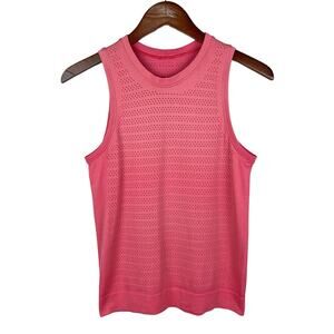 Lululemon Breeze By Muscle Tank II Pink Perforated Active Top Women's 4 - Flaw